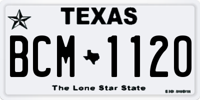 TX license plate BCM1120