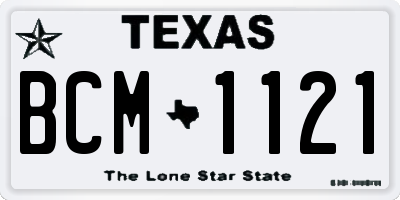TX license plate BCM1121
