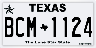 TX license plate BCM1124