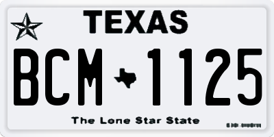 TX license plate BCM1125