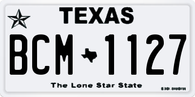 TX license plate BCM1127