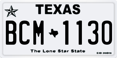 TX license plate BCM1130