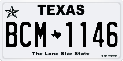 TX license plate BCM1146