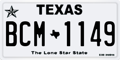 TX license plate BCM1149