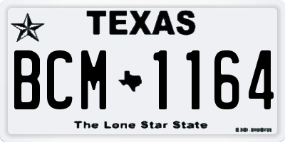 TX license plate BCM1164