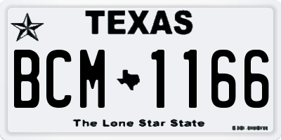 TX license plate BCM1166