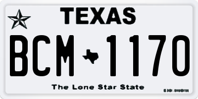 TX license plate BCM1170