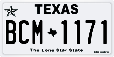 TX license plate BCM1171