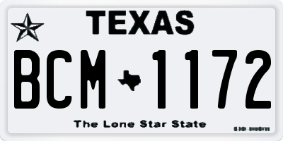 TX license plate BCM1172