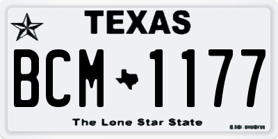TX license plate BCM1177
