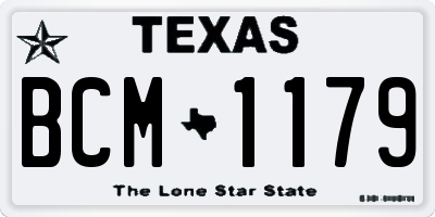 TX license plate BCM1179