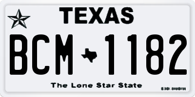 TX license plate BCM1182