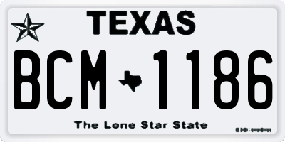 TX license plate BCM1186