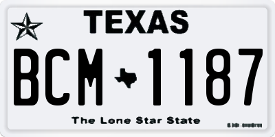 TX license plate BCM1187