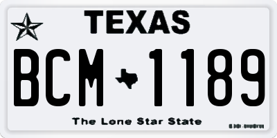 TX license plate BCM1189