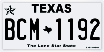 TX license plate BCM1192