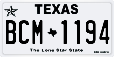 TX license plate BCM1194