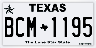 TX license plate BCM1195