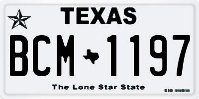 TX license plate BCM1197