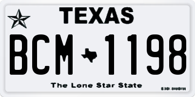 TX license plate BCM1198