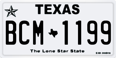 TX license plate BCM1199