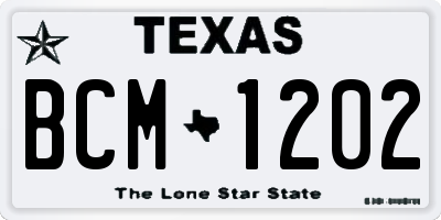 TX license plate BCM1202
