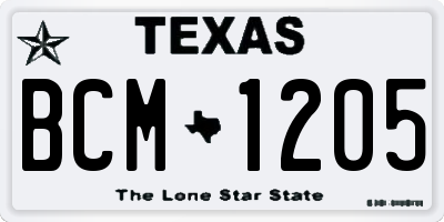 TX license plate BCM1205