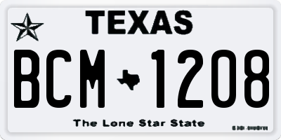 TX license plate BCM1208