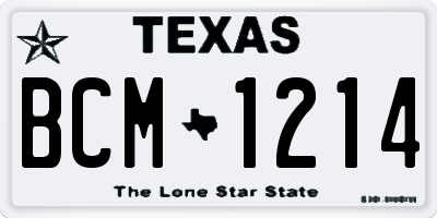 TX license plate BCM1214