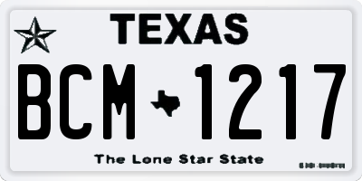 TX license plate BCM1217