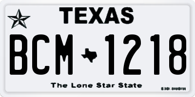 TX license plate BCM1218