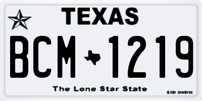 TX license plate BCM1219
