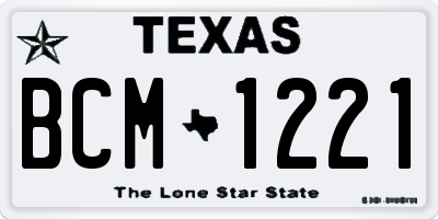 TX license plate BCM1221