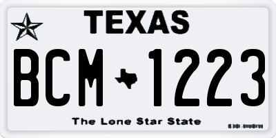 TX license plate BCM1223