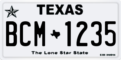 TX license plate BCM1235