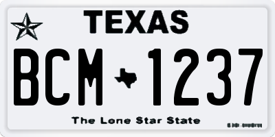 TX license plate BCM1237