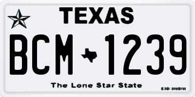 TX license plate BCM1239