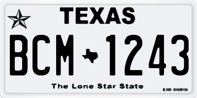 TX license plate BCM1243