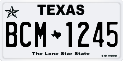 TX license plate BCM1245