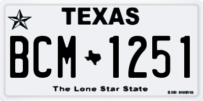 TX license plate BCM1251