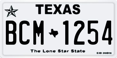 TX license plate BCM1254