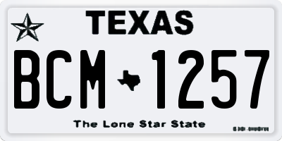 TX license plate BCM1257