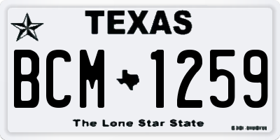 TX license plate BCM1259