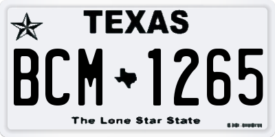 TX license plate BCM1265
