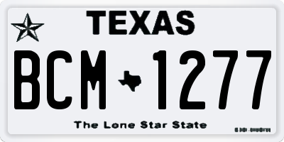 TX license plate BCM1277