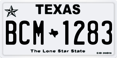TX license plate BCM1283