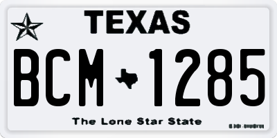 TX license plate BCM1285
