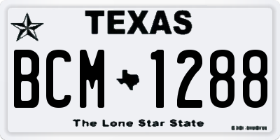 TX license plate BCM1288