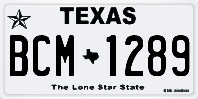 TX license plate BCM1289