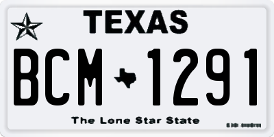 TX license plate BCM1291